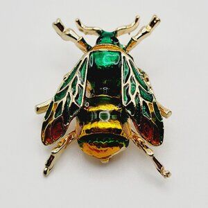 Enamel Honey Bee Brooch Pin Animal Insect Fashion Statement Piece Jewelry
